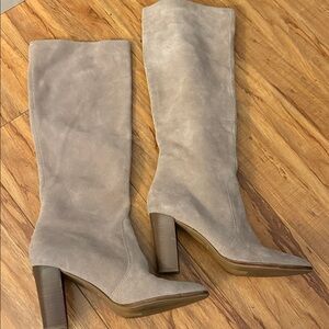 Gray Pull On Knee-High Women's Boots